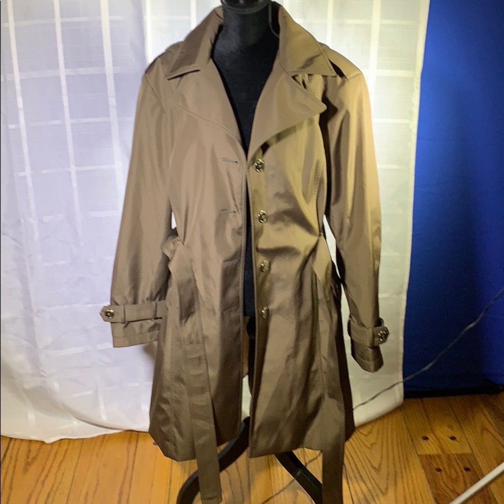 Calvin Klein hooded belted trench